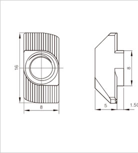 鋁型材專用T型螺母二維圖