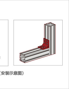 雙槽鋁型材強(qiáng)力角件安裝示意圖