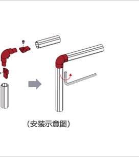 精益管L型內(nèi)漲件安裝示意圖