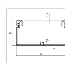4080鋁合金線槽型材二維圖