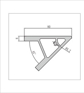 45度強力角鋁型材二維圖