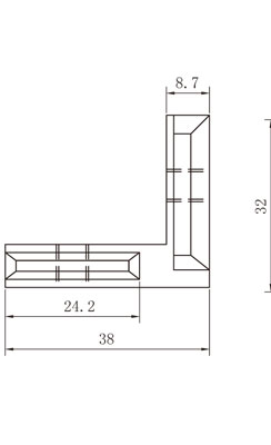鋁型材角槽連接件二維參數