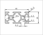 2040鋁型材二維圖