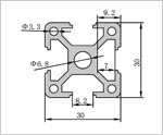 3030重型鋁型材二維圖