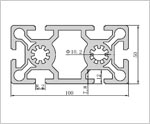 50100鋁型材二維圖