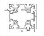 8080鋁型材二維圖