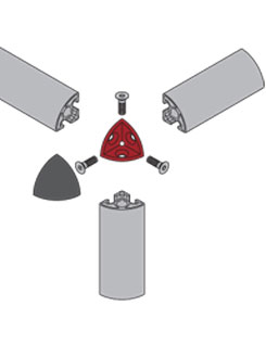 鋁型材三維角連接件安裝示意圖