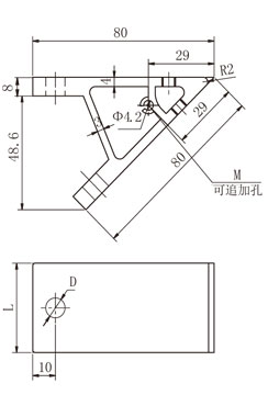 45度鋁型材角件物理參數(shù)1